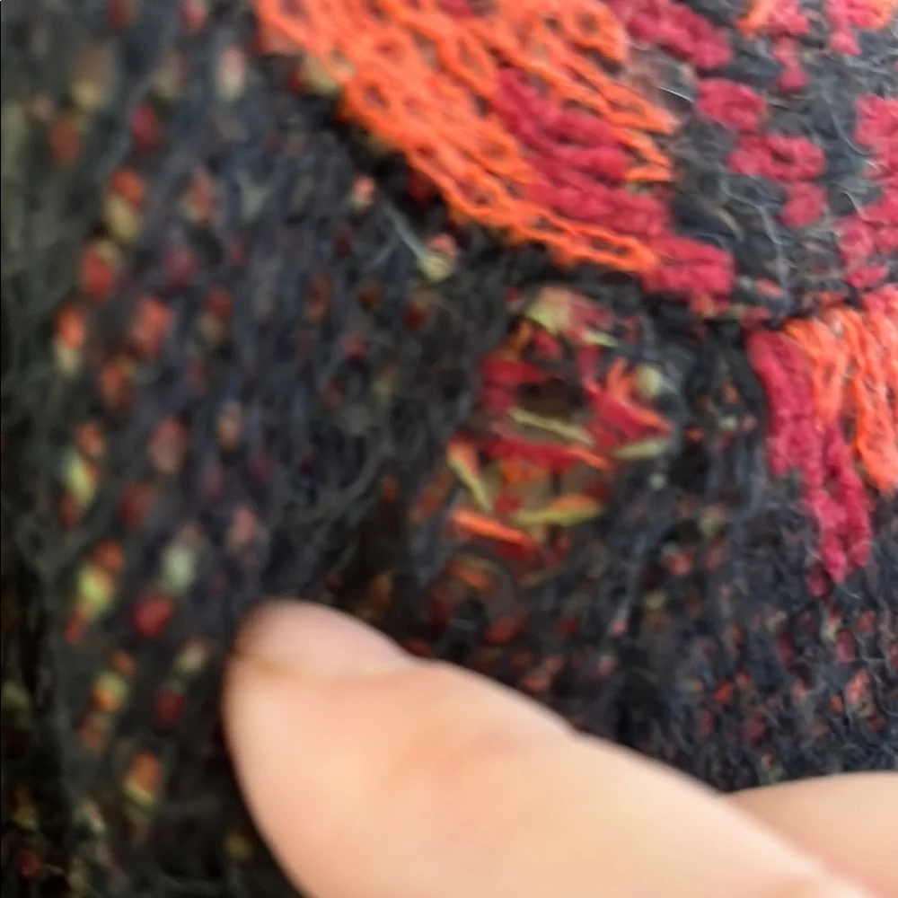 Free People Black and Red Floral Cardigan Sweater - Picture 3 of 8
